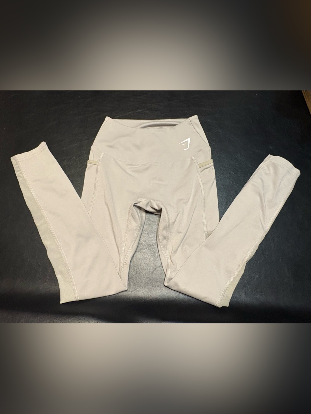 Gymshark High-Waist Workout Leggings with sheer mesh side panels at leg size XS